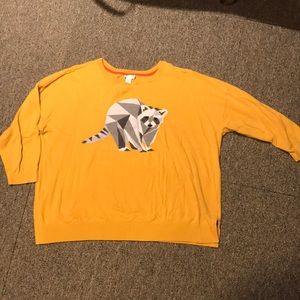 Geometric raccoon sweater